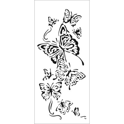 TCW - Stencil modèle "Slimline Flying Butterflies" 4" X 9"